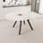 47-63 " extendable white circular dining table, 4-6 person kitchen dining table, modern coffee table with MDF tabletop and legs, suitable for kitchen&home