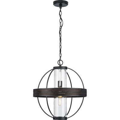 Lanterne suspendue d'extérieur noir mat / bronze Reseda H 20,5 po Reseda