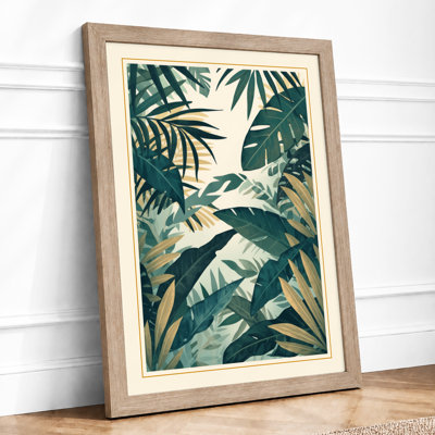 Layered Tropical Foliage Botanical - Framed Print