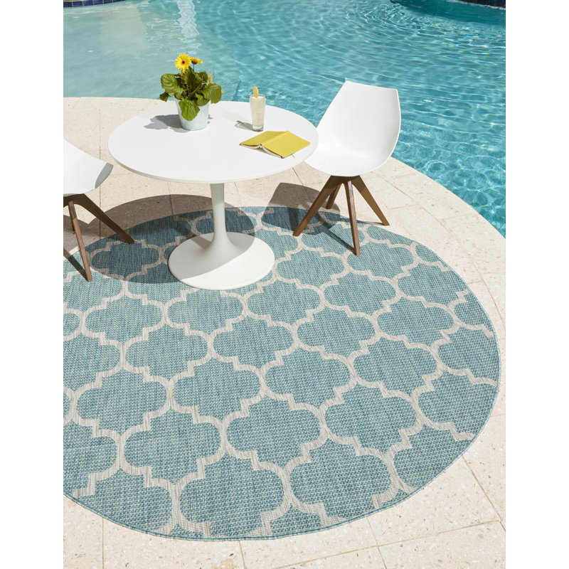 Bartonsville Geometric Indoor / Outdoor Rug, Round 13'