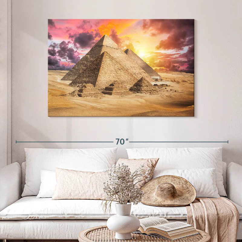 Pyramides d'Adella Gizeh, ciel coucher de soleil