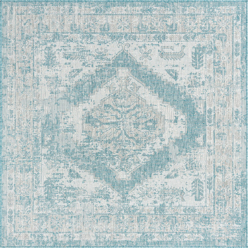 Oriental Indoor / Outdoor Rug, Square 5'3"
