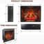 Foyer électrique à infrarouge avec insert de 33 pouces et ensemble de garniture amovible - Chaufferette à écran tactile pour foyer sans fumée et bruit de flamme craquelée Options de luminosité réglables 1500 W de chaleur