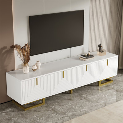 Luxury Tv Stand - 160Cm Media Unit With Soft-Close Doors & Adjustable Feet
