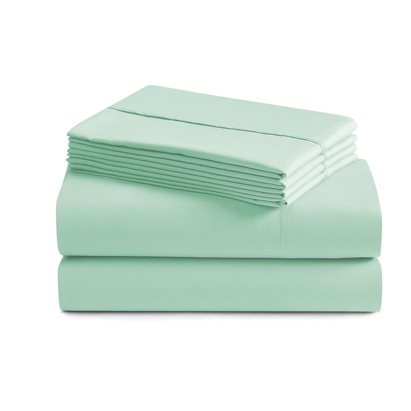 Luxurious Soft Microfiber Sheet Set with Bonus Pillowcases, Mint, Queen Sheet Set with 4 Pillowcases