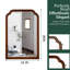 Miroir de coin rond en bois massif noir de 24 po x 36 po de couleur noyer noir, pour chambre à coucher, salle de bain, salon, vestibule-822884838