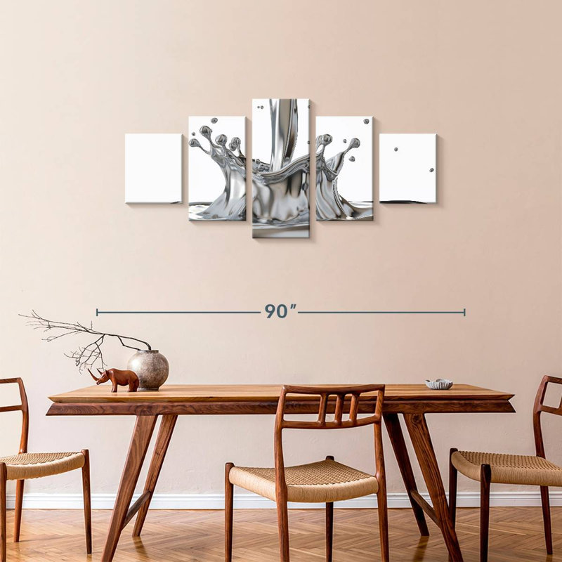 Avery Liquid Silver Splash, 34" H x 74" W