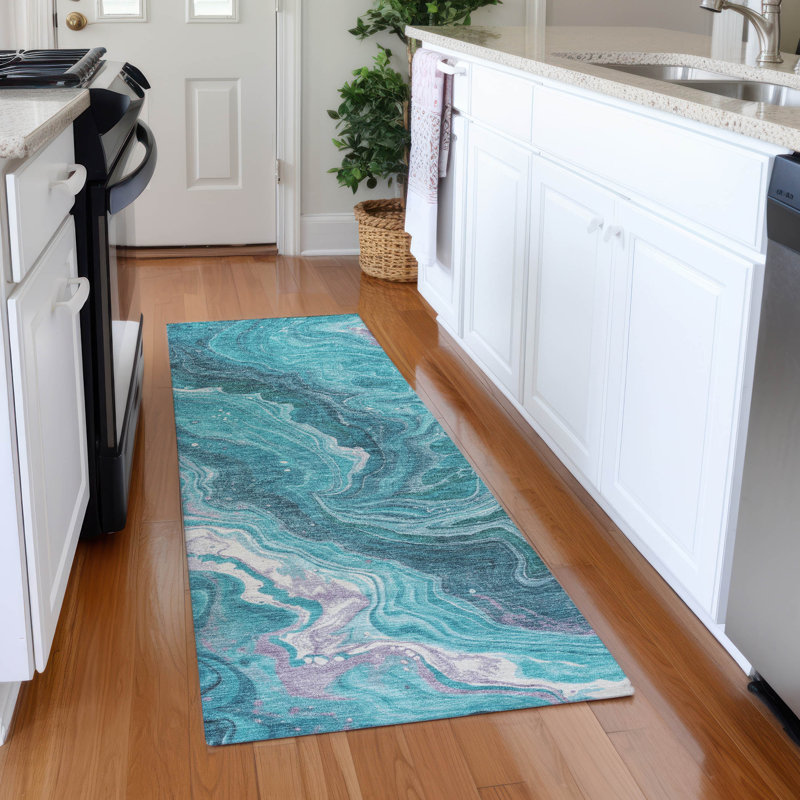 Premium Machine Washable Hedden AMF1701 Abstract Rug, Runner 2'3" x 7'6"
