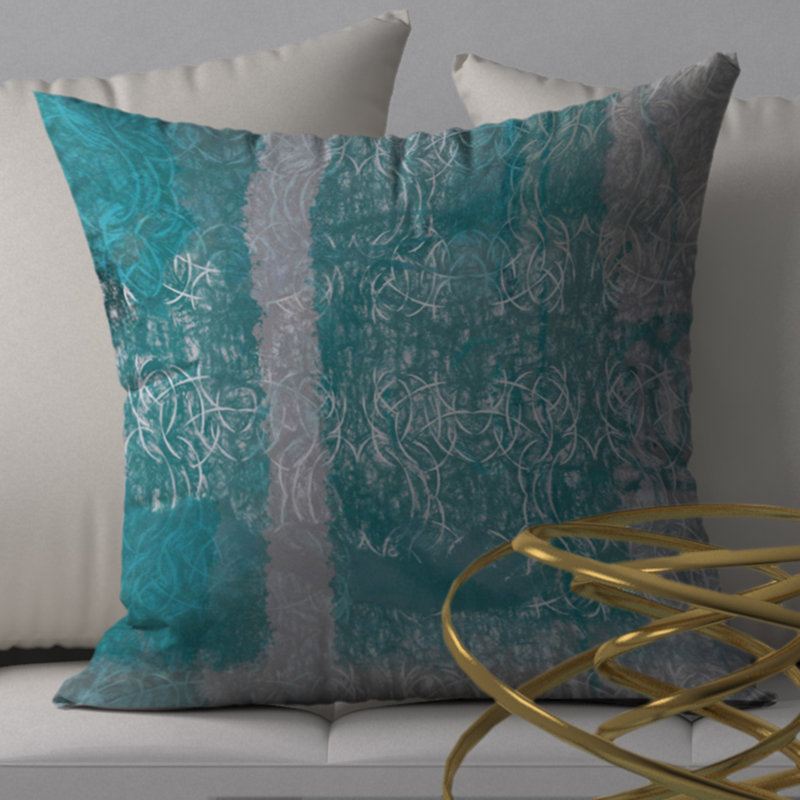Abstract Throw Pillow, 18" H x 18" W x 5"D