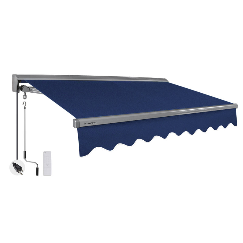 Advaning Classic Series 12'x10' Motorized Remote Controlled Retractable Awning, 9.8" H x 144" W x 120" D