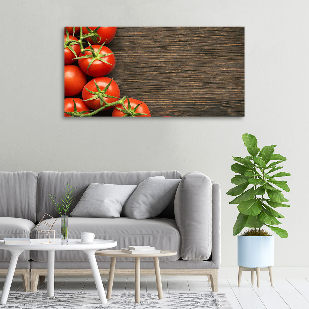 Tomaten auf Holz - Ungerahmte Kunstdrucke auf Leinwand