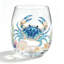 Verre à vin sans pied en ruban de fibre de polyester avec autocollants 2D, style tropical sous-marin, transparent, idéal pour les cocktails et la décoration estivale. Cadeau idéal à offrir.-763327815