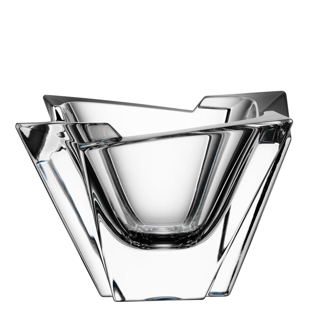 Glacial Crystal Abstract Contemporary Decorative Bowl in Clear Orrefors