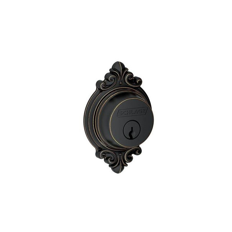 Single Cylinder Deadbolt with Brookshire Trim, Aged Bronze, Keyed Alike, Yes