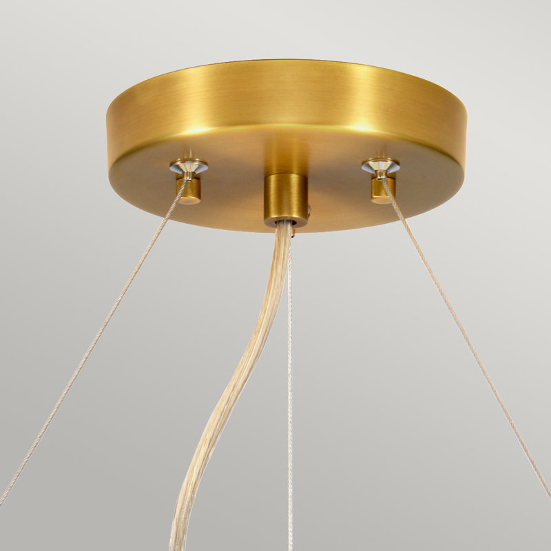 Ausilia 1 - Light Drum Pendant, Aged Brass, 70cm H x 51cm W x 51cm D