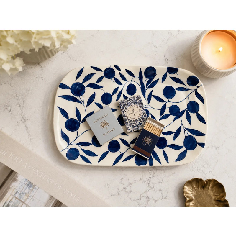 Olivia Dusty Blue Plate, Dusty Blue