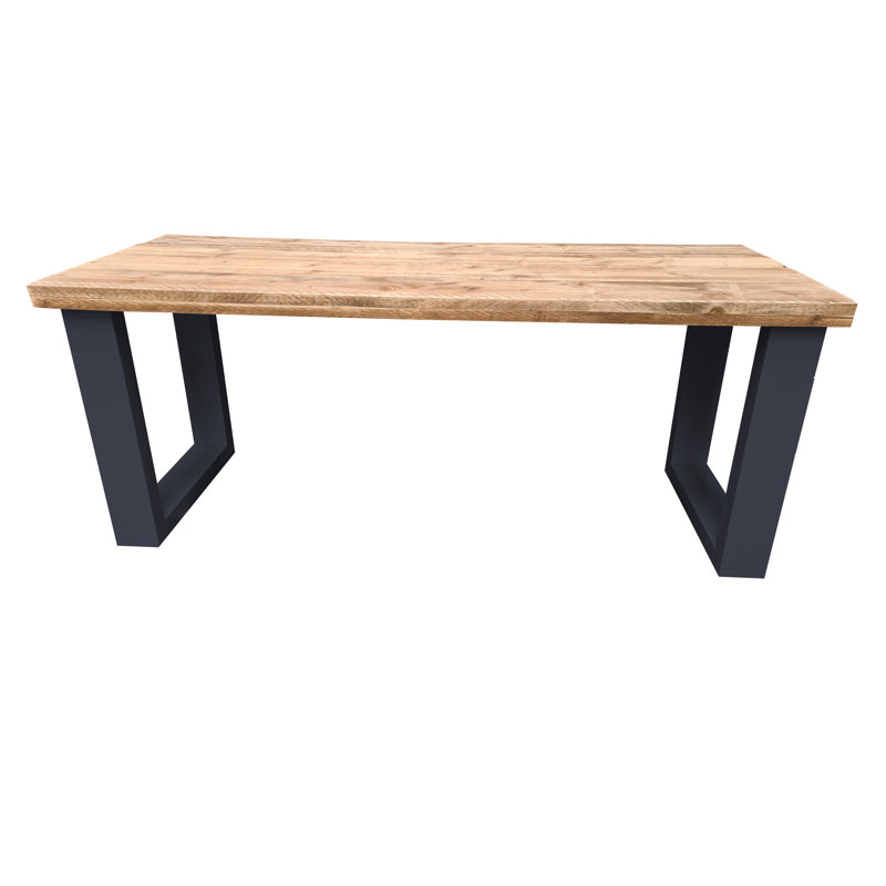 Gossoncourt Solid Wood Writing Desk, 75cm H x 160cm W x 70cm D, Dark Grey