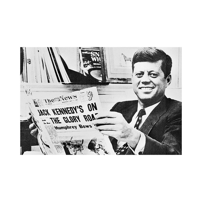 John F Kennedy - Wrapped Canvas Print