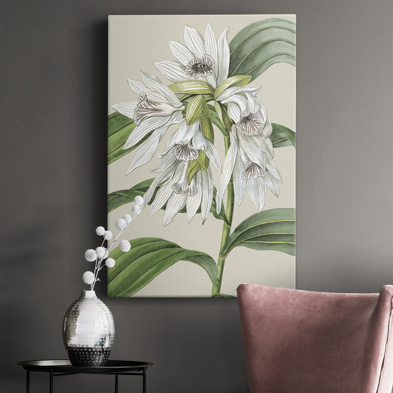 Toile tendue avec châssis Orchid Blooms III, H 18 po x l 12 po x P 1 po