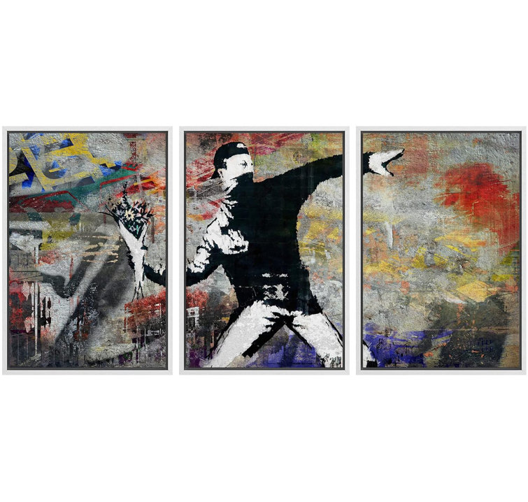 Banksy Flower Thrower Street Art - 8x10 Photo Poster - Cool Unique Gift for  Urban Mural and Graffiti Fans - Unframed Picture Print