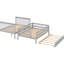 Lit superposé double avec lit gigogne et escalier, construction en bois de pin massif gris, 3 lits flexibles, rangement supplémentaire, chemin de montée sécuritaire, structure d'escalier double / simple fournie avec assemblage simple, option-130040779
