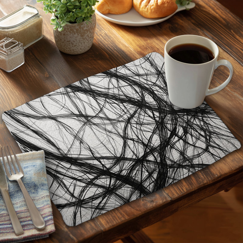 Connection Abstract Shapes Braided Polyester Placemat - Man Cave