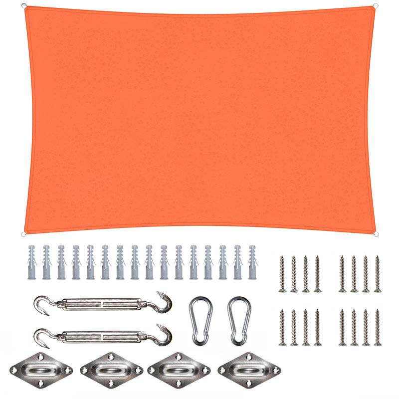 Toile d'ombrage rectangulaire 7 'x 12', Orange