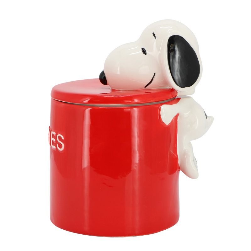 Bocal à biscuits Snoopy en céramique 8,2 pouces avec couvercle Peanuts Hello Cookies