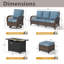 Ensemble de conversation pour patio pour 5 personnes en osier toutes saisons avec table de feu-682022051-684747254