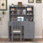 Ensemble de bureau et chaise rembourrée 40 "avec bibliothèque Vintage