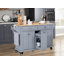 Îlot de cuisine avec comptoir en bois d'hévéa, chariot de cuisine sur 5 roues avec armoire de rangement-1901294490