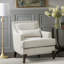 Cream Polyester Armchair With 4 Legs, Includes Pillow