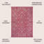 Tapis d'intérieur / extérieur à motif floral fuchsia / gris clair Delcine-44333125