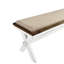 Banc de salle à manger moderne en blanc - siège rembourré en tissu, capacité de poids de 300 lb, texturé, 60 po x 15 po x 19,5 po