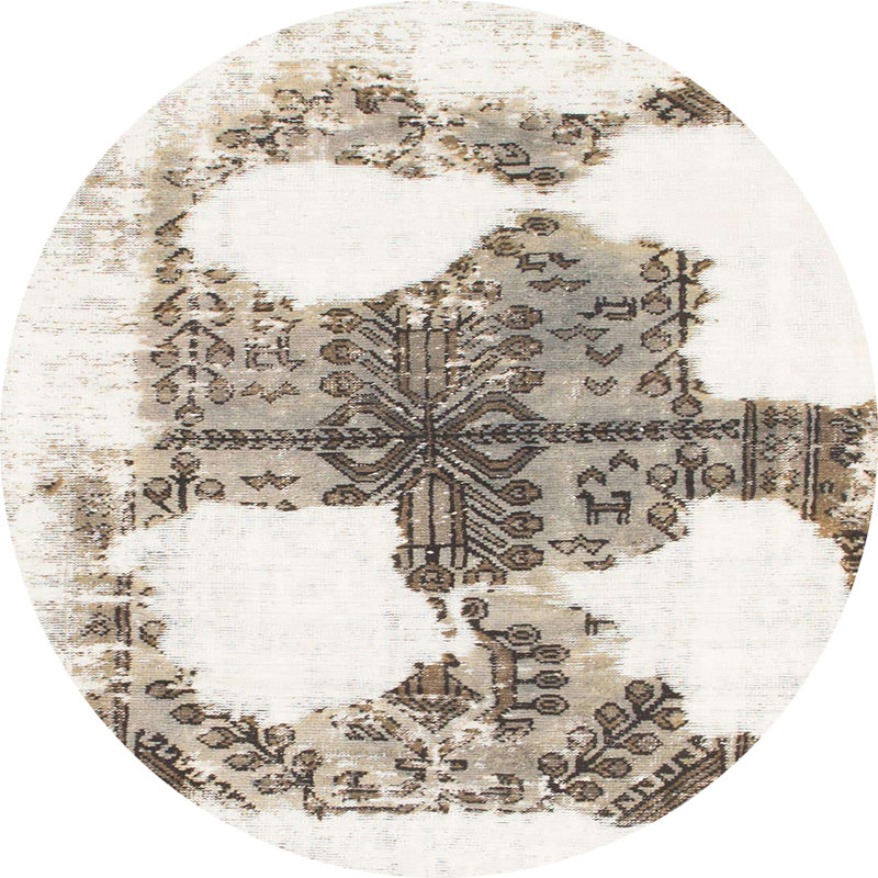 Tapis abstrait multicolore Smeltertown, Rond 7 pi