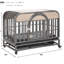 Enceinte pour chien de 46 po de hauteur - construction solide, plateau amovible, roues mobiles, cage de repos confortable pour les chiens anxieux, structure robuste, tapis en mousse facile à verrouiller et à nettoyer