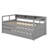 Twin XL Wooden Daybed With Two Trundles, Three Storage &  Light-1032927821