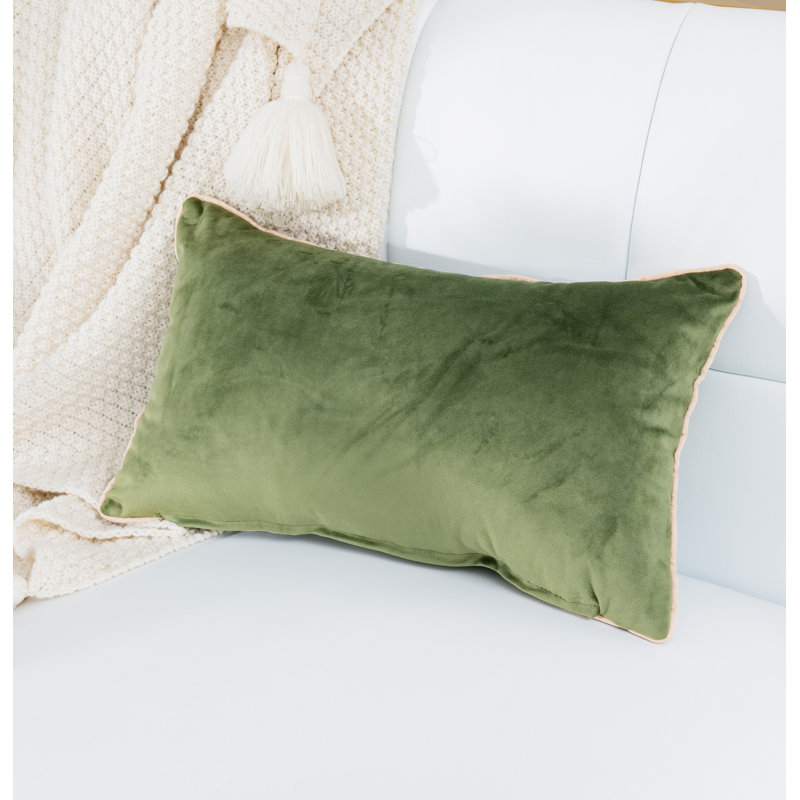 Rana Velvet Reversible Throw Pillow, Green
