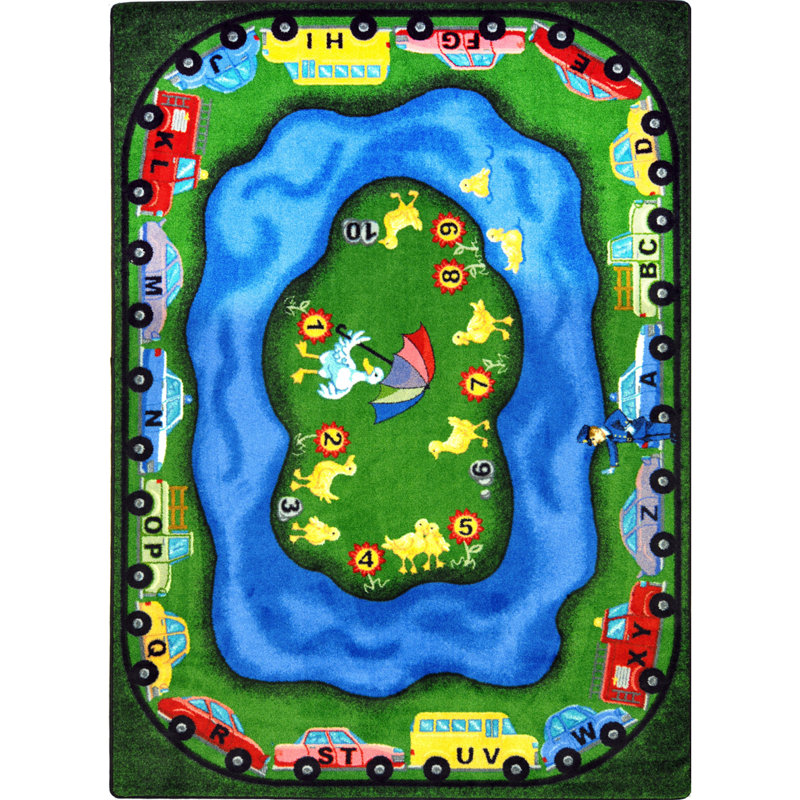 Tapis éducatif Puddle Ducks, Rectangle 5 pi 4 po x 7 pi 8 po