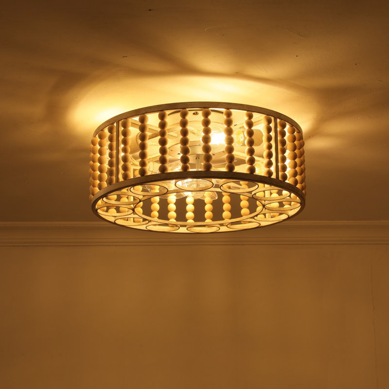 Plafonnier encastré 4 lumières avec ventilateur Boho