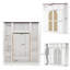 Armoire-penderie 8 portes de 180 cm de hauteur avec tringle et portes en rotin, blanche
