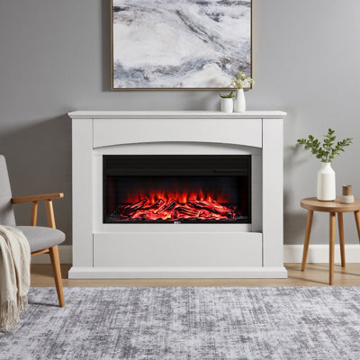ClassicLiving 122 cm W White Electric Fireplace