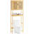 Bathroom Over The Toilet Storage Cabinet, 2 Door Bamboo Cabinet Organizer, Freestanding Space Saver Toilet Rack With Adjustable Inside Shelf And Open Shelf-958396593