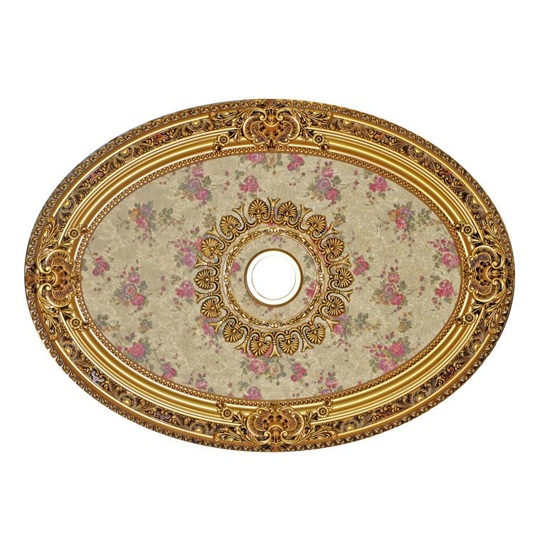 Antique Frame Floral Center Oval Ceiling Medallion