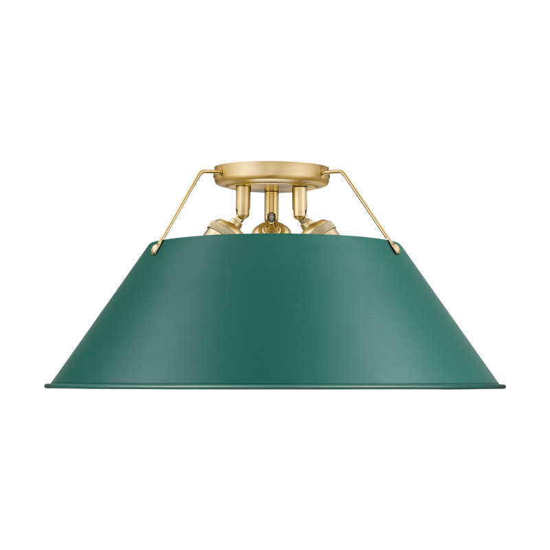 Plafonnier encastré 3 lumières Weatherford, Bronze champagne brossé, Green