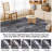 Washable Living Room Rug 8 x 10 Geometric Accent Carpet Non-Slip Backing Modern Marble Area Rug Black Gray-2787720-2787722