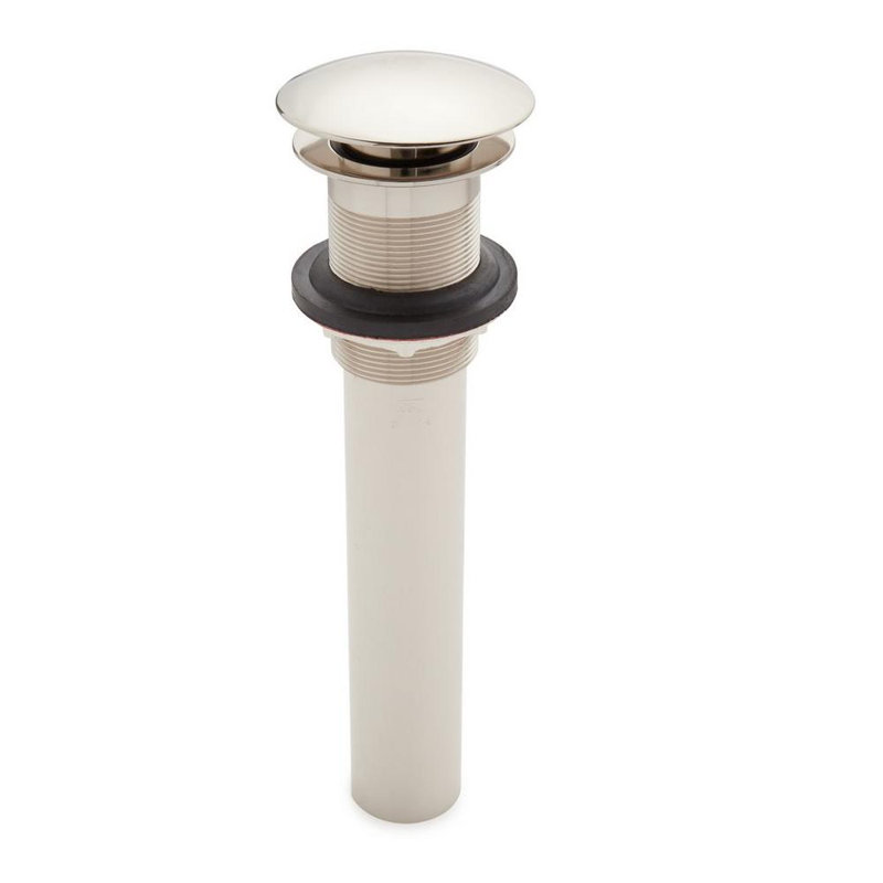 Drain escamotable pour salle de bain de style champignon 1,5 po, Nickel poli