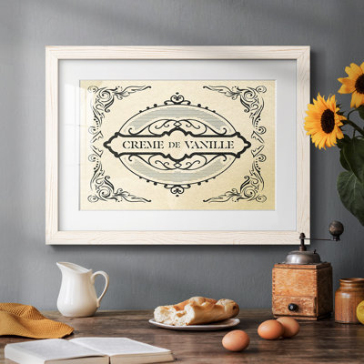 Étiquette française antique II - reproduction encadrée rustique avec tableau mat