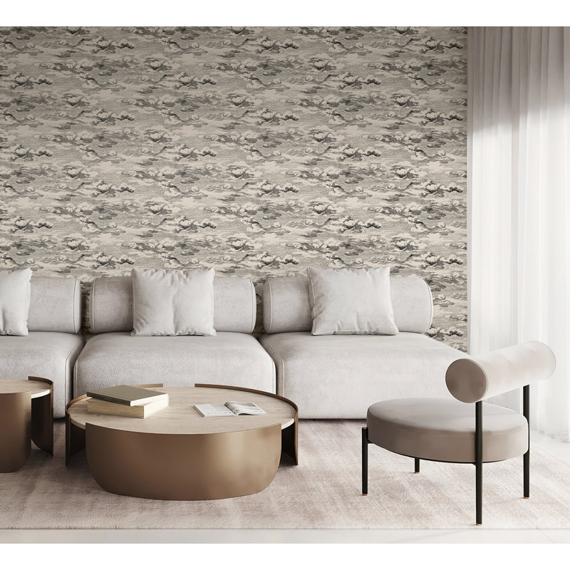 Rouleau abstrait Zyriel, Beige / noir
