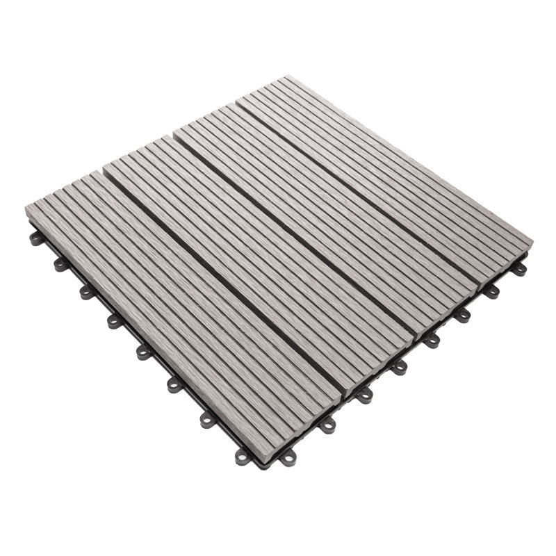 Helios 12'' L x 12'' W Composite Interlocking Deck Tile in Gray
